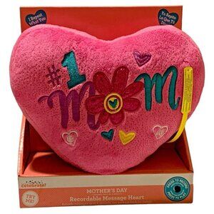 Way To Celebrate Mothers #1 Mom Recordable Message Plush Heart